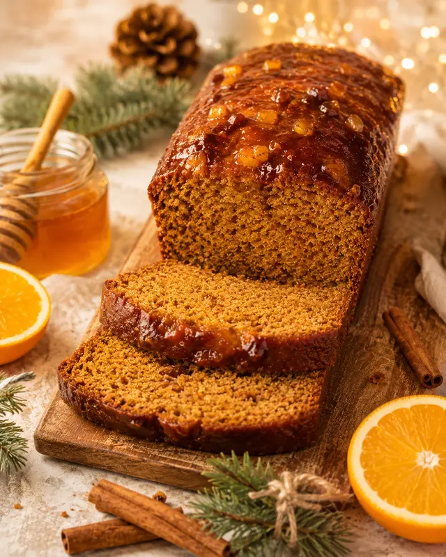 Pain d’épices tranché et miel