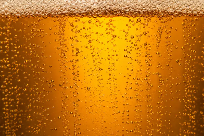 Bulles d’une bière blonde